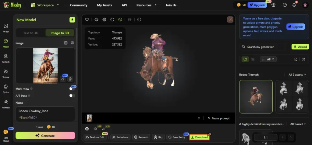convertir photo en modele 3d
